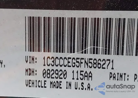 2015 Chrysler 200 C z USA, uszkodzony, nr VIN 1C3CCCEG5FN586271